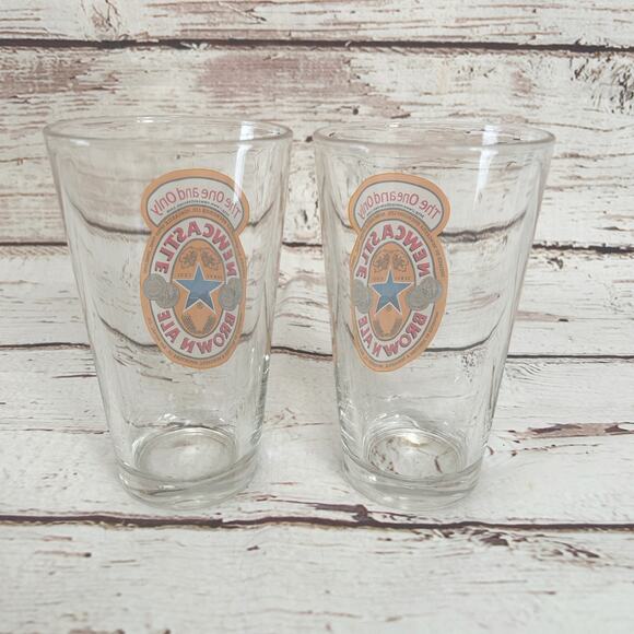 NEWCASTLE BROWN ALE 16oz Pint Glasses - Picture 2 of 2